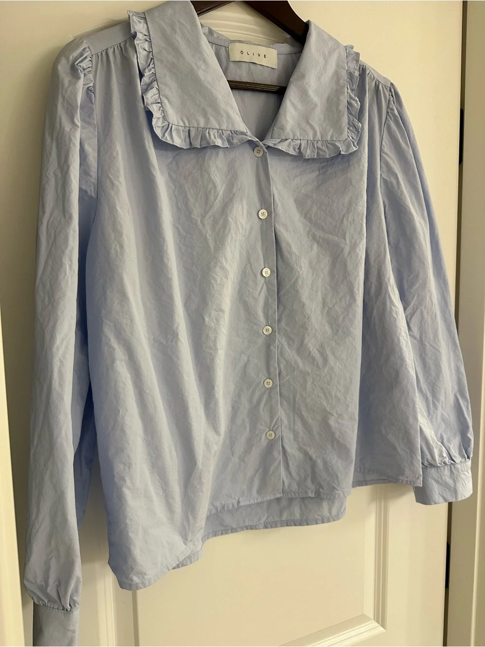 OLIVE CLOTHING Leah Frill Neck Blouse - Picture 5 of 6